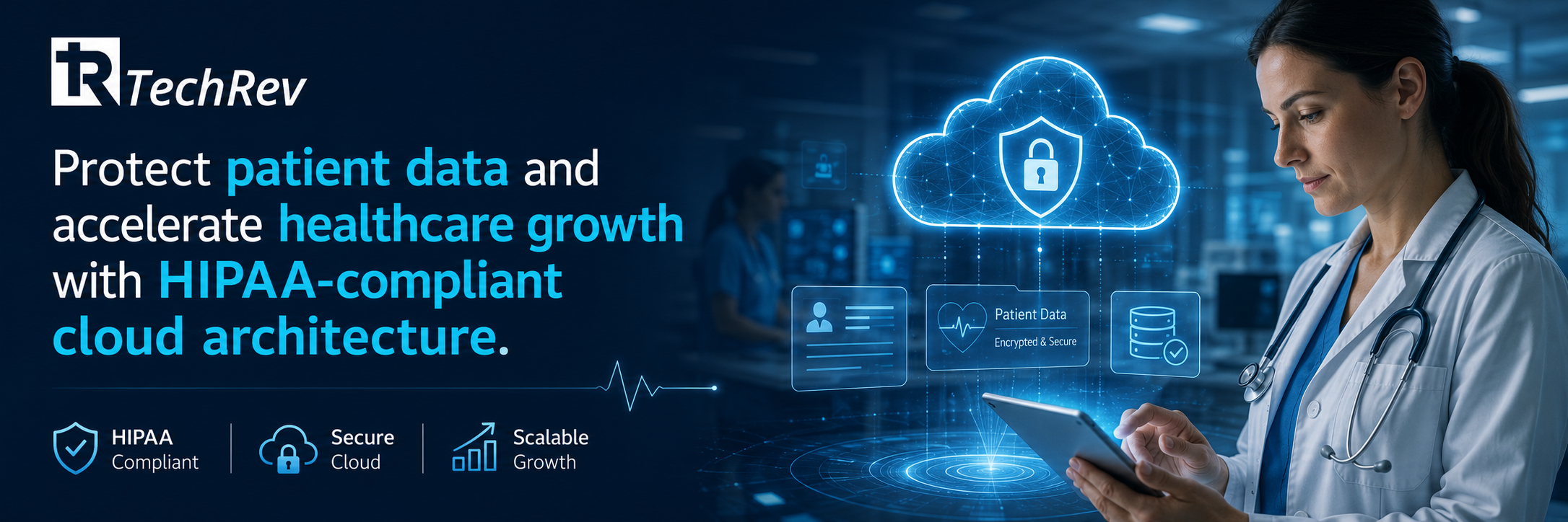 Protect patient data and accelerate healthcare growth with HIPAA-compliant cloud architecture.