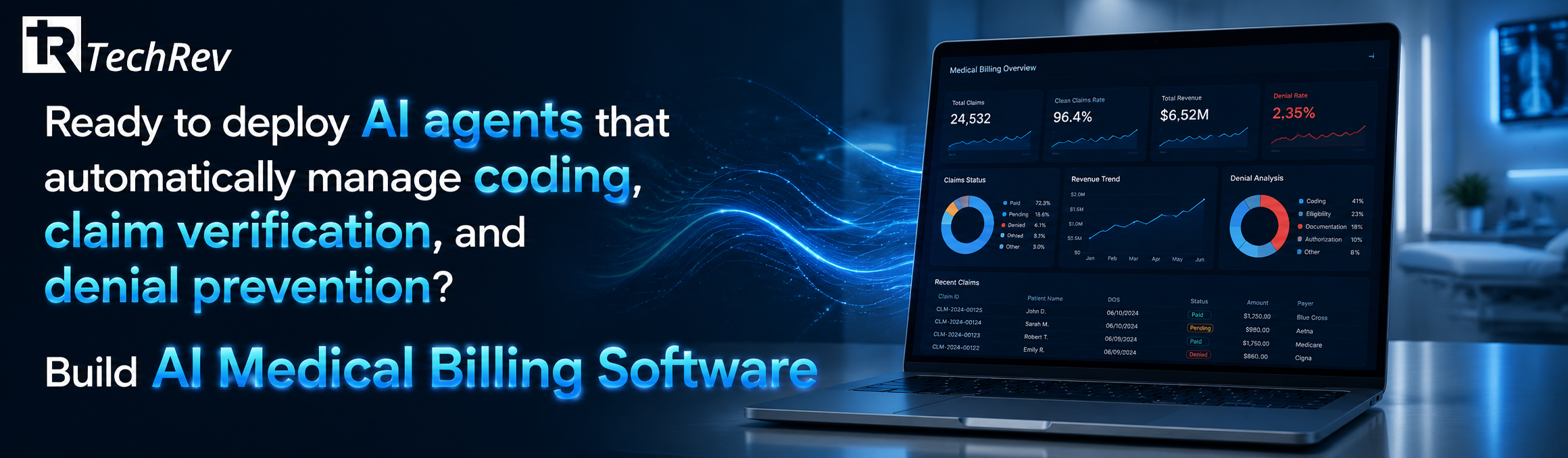 Ready to deploy AI agents that automatically manage coding, claim verification, and denial prevention