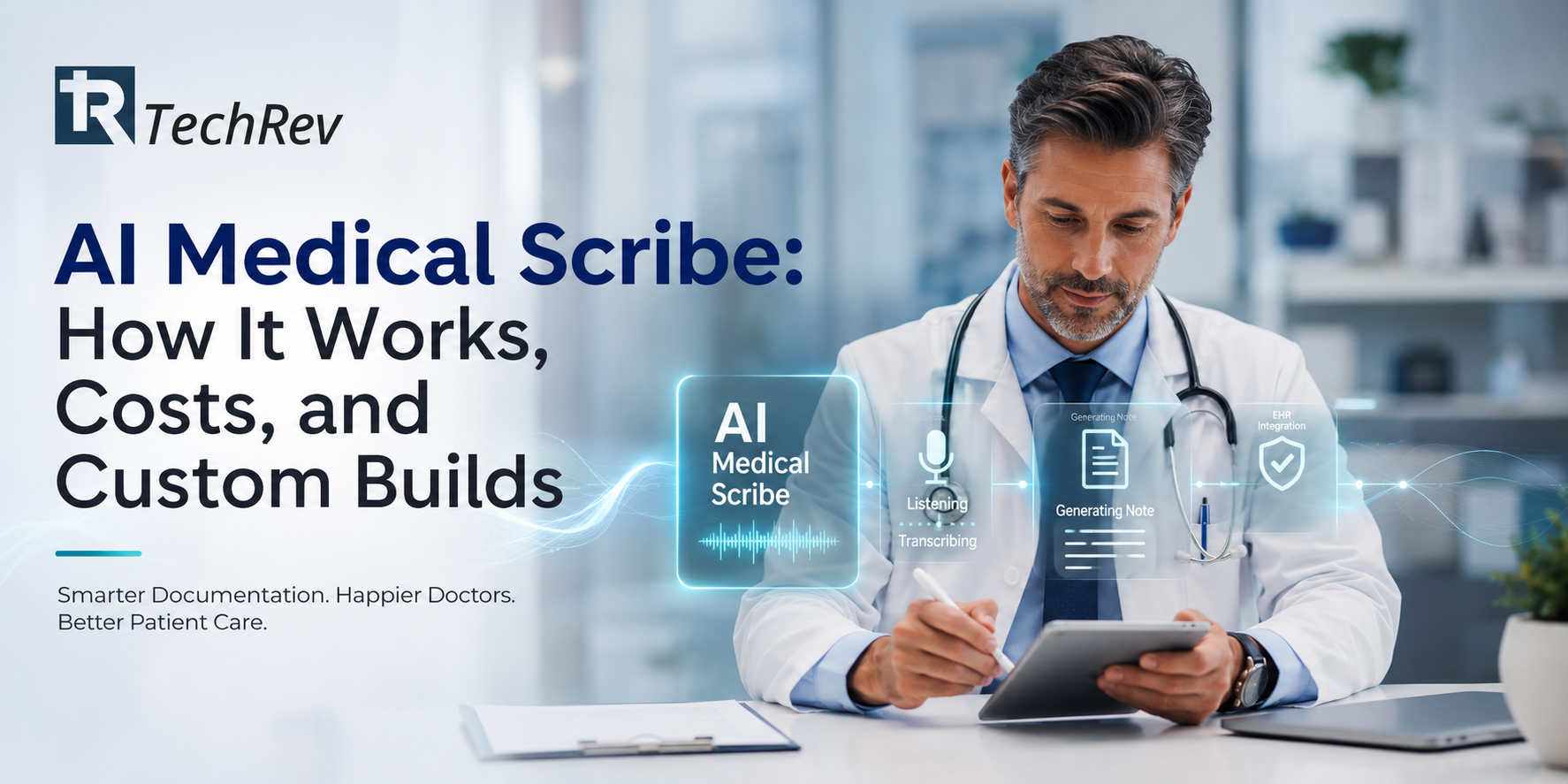 AI Medical Scribe: How It Works, Costs, and Custom Builds